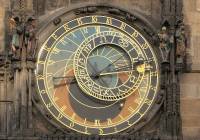 astronomisk klokke - detalj; klokkeskiven