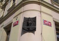Praha-Gamlebyen, hjørnet av Maislova gt. og Fr. Kafkas plass;